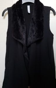 Ideology Black Faux Short Fur Long Vest